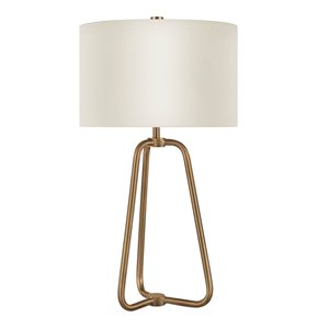 Henn&Hart 14&quot Brass Metal/Fabric Table Lamp