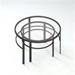 Henn&Hart 2 Piece Nested Metal & Glass Coffee Table in Black Bronze