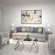 Henn&Hart Metal Nickel and Gray Sawhorse Legged Coffee Table