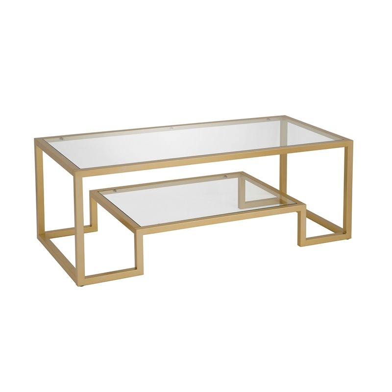 Henn&Hart Hollywood Regency Metal Brass Coffee Table