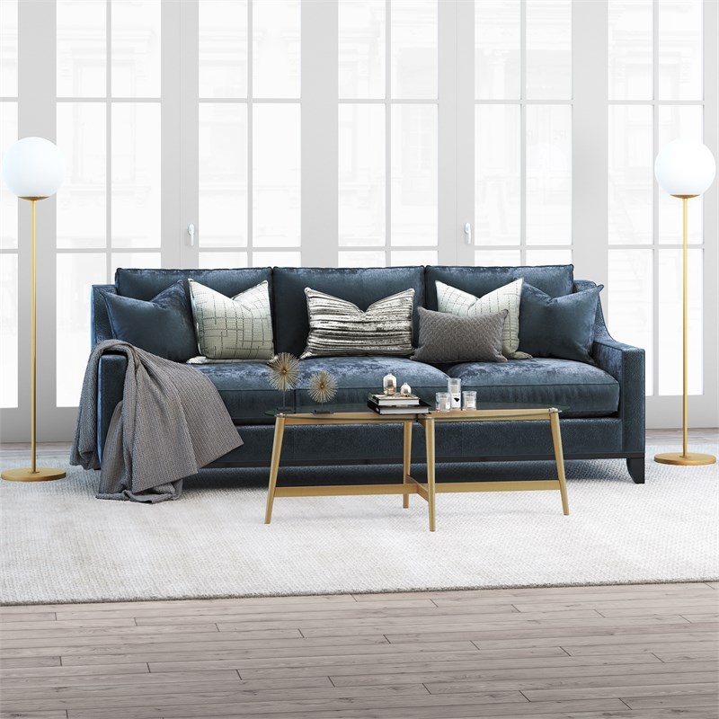 Henn&Hart Mid-Century Metal Brass and Glass Coffee Table