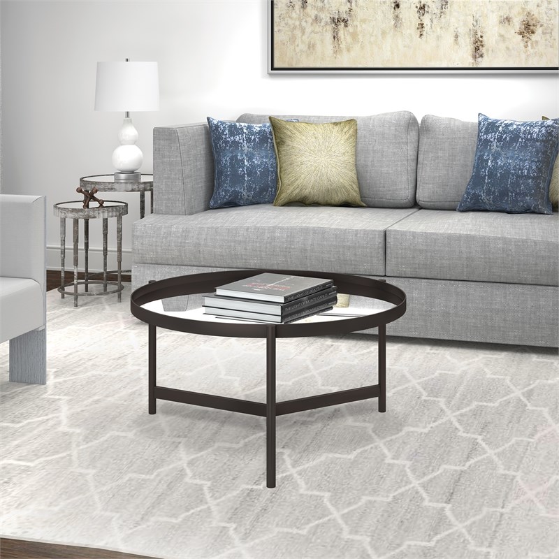 Henn&Hart Metal Double Circular Black Coffee Table