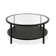 Henn&Hart Metal Regtangular Mesh Shelf Black and Glass Coffee Table