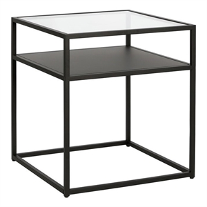Henn&Hart 20&quot Blackened Bronze Metal/Glass Side Table