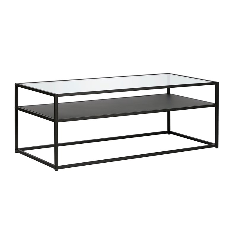 Henn&Hart Metal Ada Rectangular Coffee Table Black and Bronze Finish