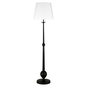 Henn&Hart 17&quot Blackened Bronze Metal/Fabric Floor Lamp