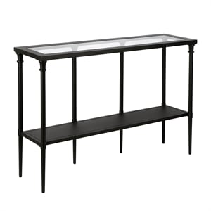 Henn&Hart 45&quot Blackened Bronze Metal/Glass Console Table