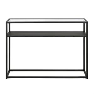 Henn&Hart 42&quot Blackened Bronze Metal/Glass Console Table