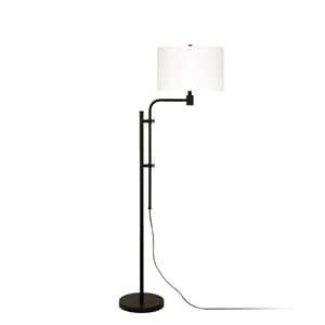 Henn&Hart 24&quot Blackened Bronze Metal/Fabric Floor Lamp