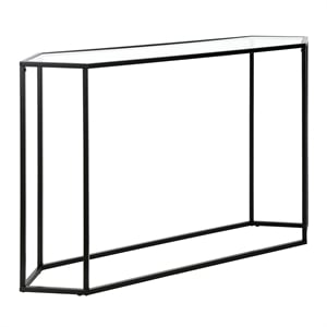Henn&Hart 48&quot Blackened Bronze Metal/Glass Console Table