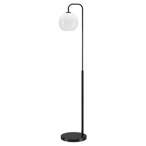 Henn&Hart 12&quot Blackened Bronze Metal/Glass Floor Lamp