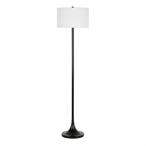 Henn&Hart 15&quot Blackened Bronze Metal/Fabric Floor Lamp