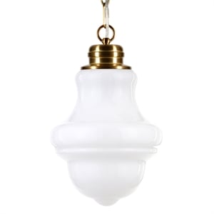 Henn&Hart 9&quot Brass Metal/Glass Pendant