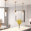 Henn&Hart Industrial Metal Brass and Gold Pendant with Seeded Glass Shade