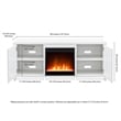 Henn&Hart White TV Stand with Crystal Fireplace Insert