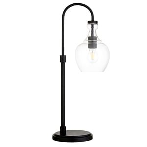 Henn&Hart 11&quot Blackened Bronze Metal/Glass Table Lamp