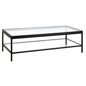 Henn&Hart 54&quot Black Bronze Coffee Table