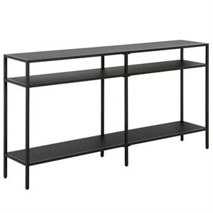 Henn&Hart 55&quot Blackened Bronze Metal Console Table