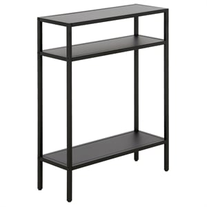 Henn&Hart 42&quot Matte White Metal Console Table