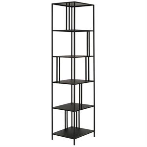 Henn&Hart 18&quot Blackened Bronze Metal Bookcase