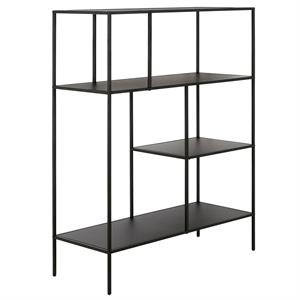 Henn&Hart 36&quot Metal Bookcase in Blackened Bronze