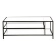 Henn&Hart Black Bronze Coffee Table with Glass Shelves