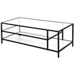 Henn&Hart Black Bronze Coffee Table with Glass Shelves