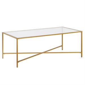 Henn&Hart Brass Coffee Table with Glass Top