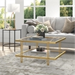 Henn&Hart Brass Finish Square Coffee Table