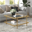 Henn&Hart Brass Finish Square Coffee Table