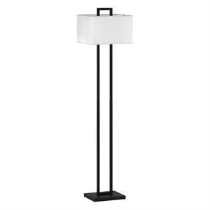 Henn&Hart 14&quot Blackened Bronze Metal/Fabric Floor Lamp