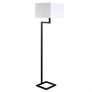 Henn&Hart 16&quot Blackened Bronze Metal/Fabric Floor Lamp