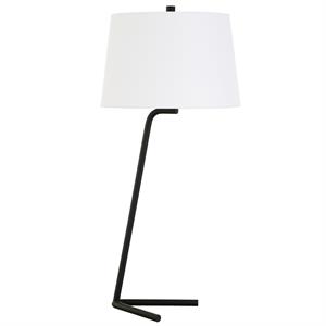 Henn&Hart 13&quot Blackened Bronze Metal/Fabric Table Lamp