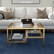 Henn&Hart Brass Finish Square Coffee Table