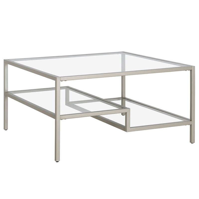 Henn&Hart Satin Nickel Square Coffee Table