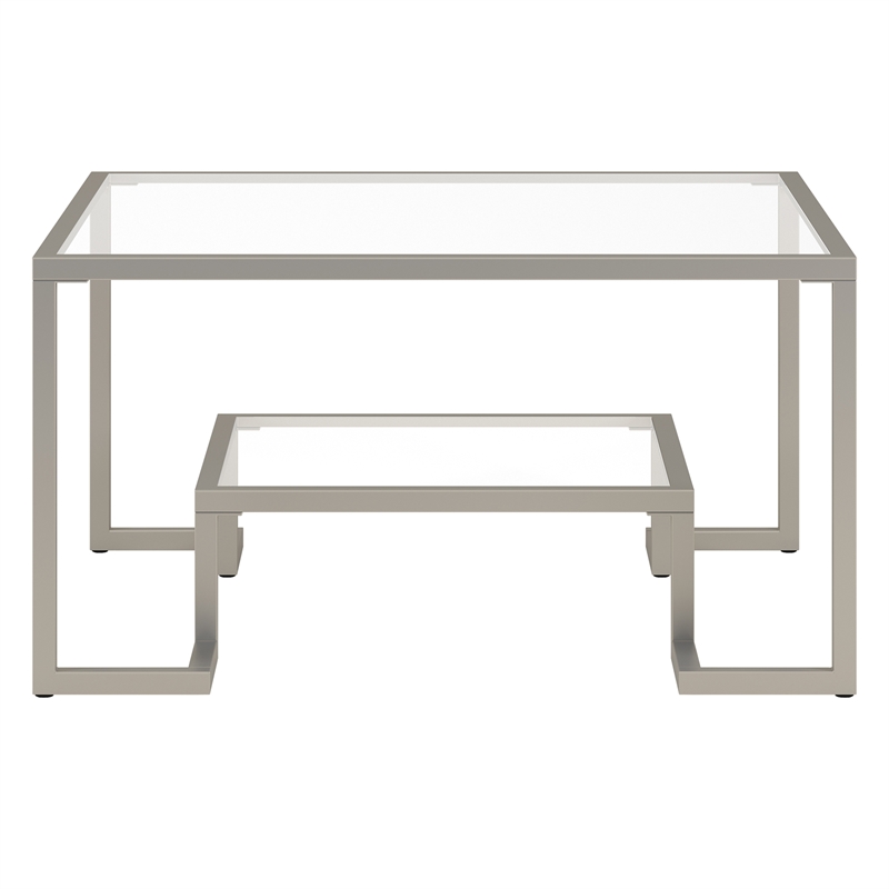 Henn&Hart Satin Nickel Square Coffee Table