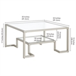 Henn&Hart Satin Nickel Square Coffee Table
