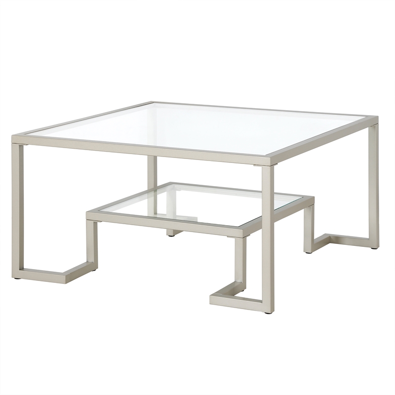 Henn&Hart Satin Nickel Square Coffee Table
