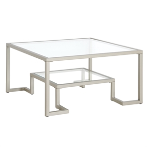 Henn&Hart Satin Nickel Square Coffee Table