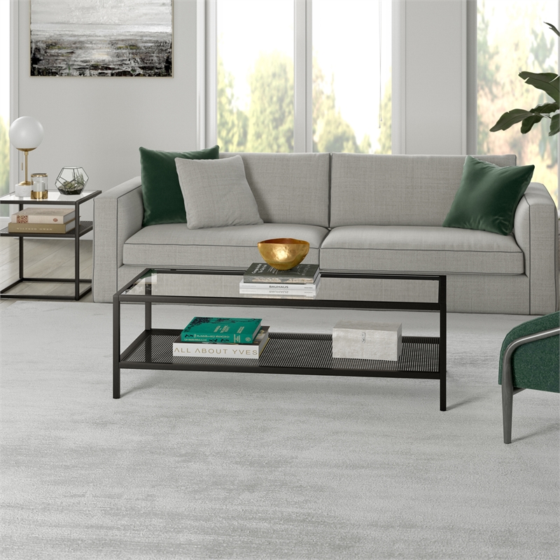 Henn&Hart 54 in. Black Bronze Coffee Table