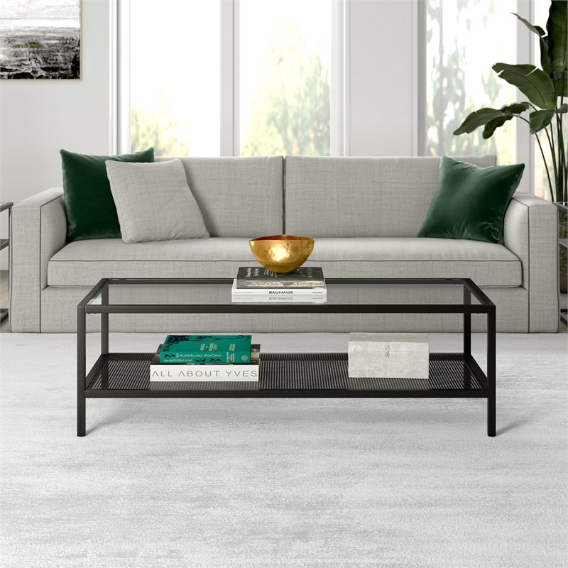 Henn&Hart 54 in. Black Bronze Coffee Table