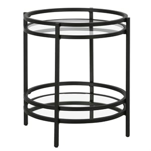 Henn&Hart 20&quot Blackened Bronze Metal/Glass Side Table