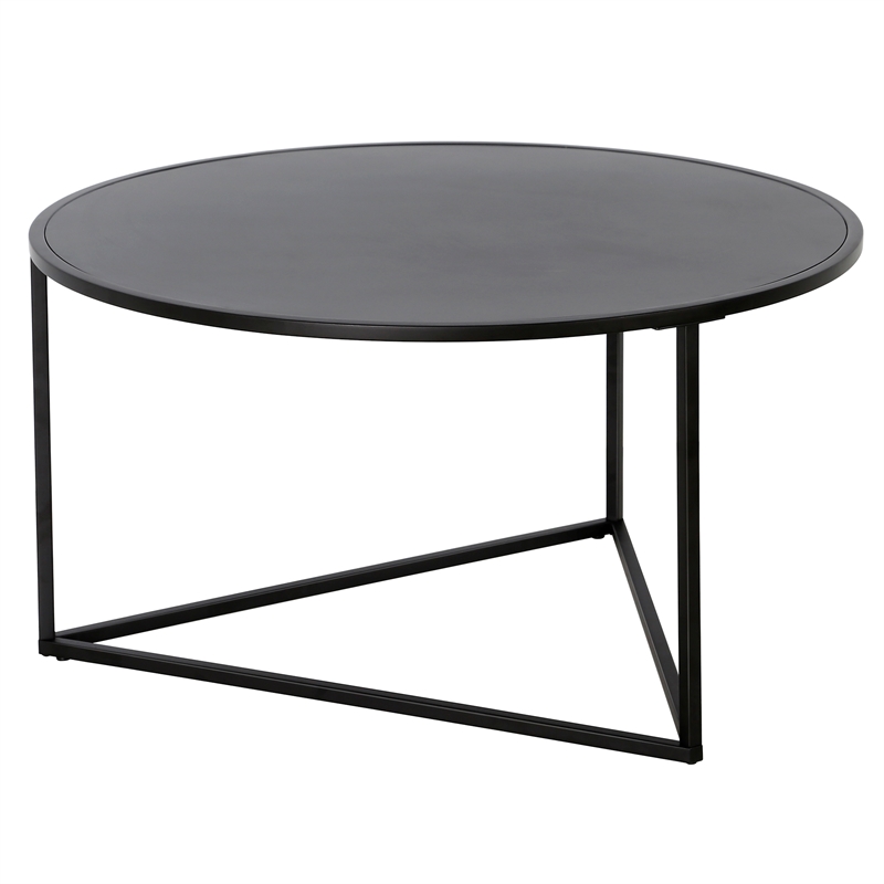 Henn&Hart Black Bronze Round Coffee Table with Metal Top