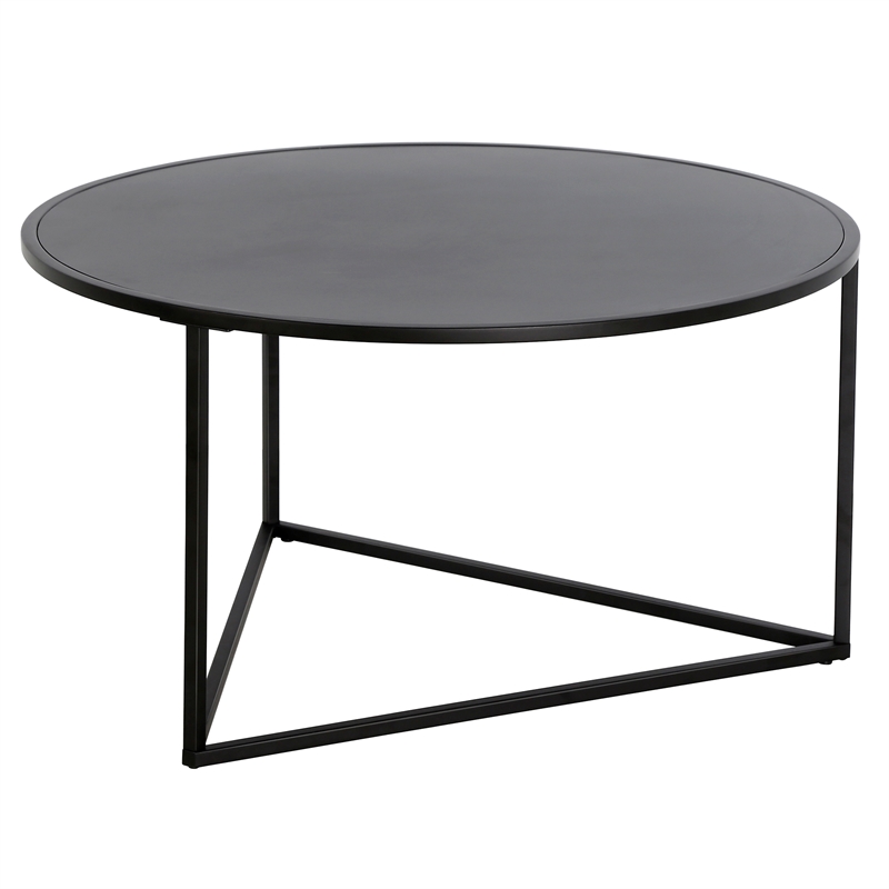 Henn&Hart Black Bronze Round Coffee Table with Metal Top