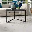 Henn&Hart Black Bronze Round Coffee Table with Metal Top