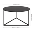 Henn&Hart Black Bronze Round Coffee Table with Metal Top
