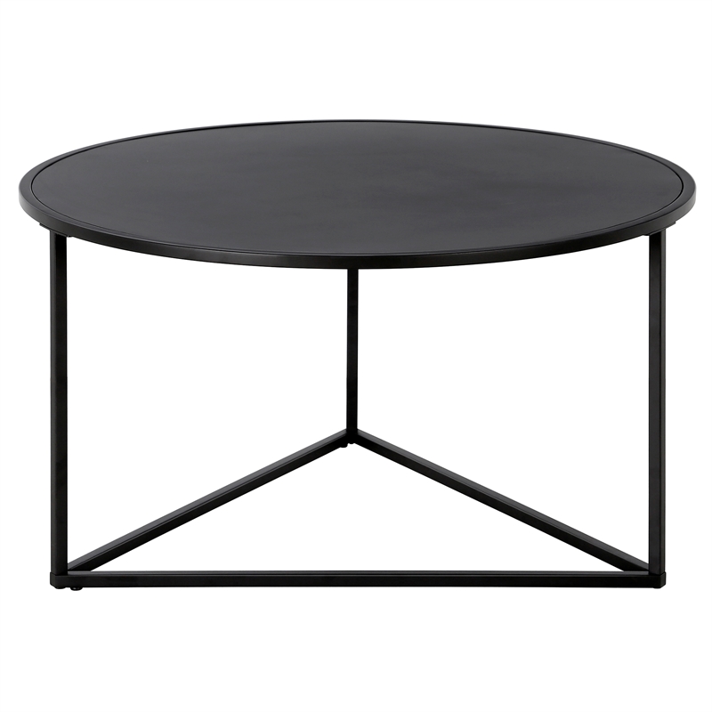 Henn&Hart Black Bronze Round Coffee Table with Metal Top