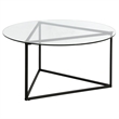Henn&Hart Black Bronze Round Coffee Table with Glass Top