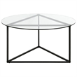 Henn&Hart Black Bronze Round Coffee Table with Glass Top