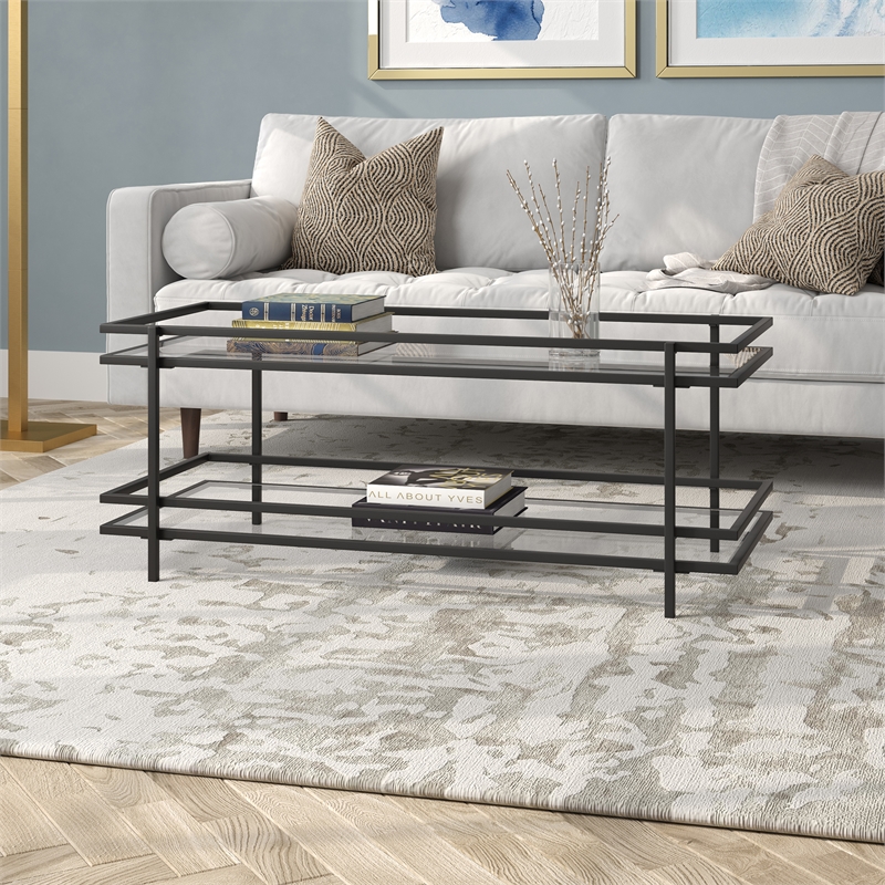 Henn&Hart 45 in. Black Bronze Coffee Table